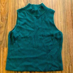 Express sleeveless emerald green mock neck sweater NWT